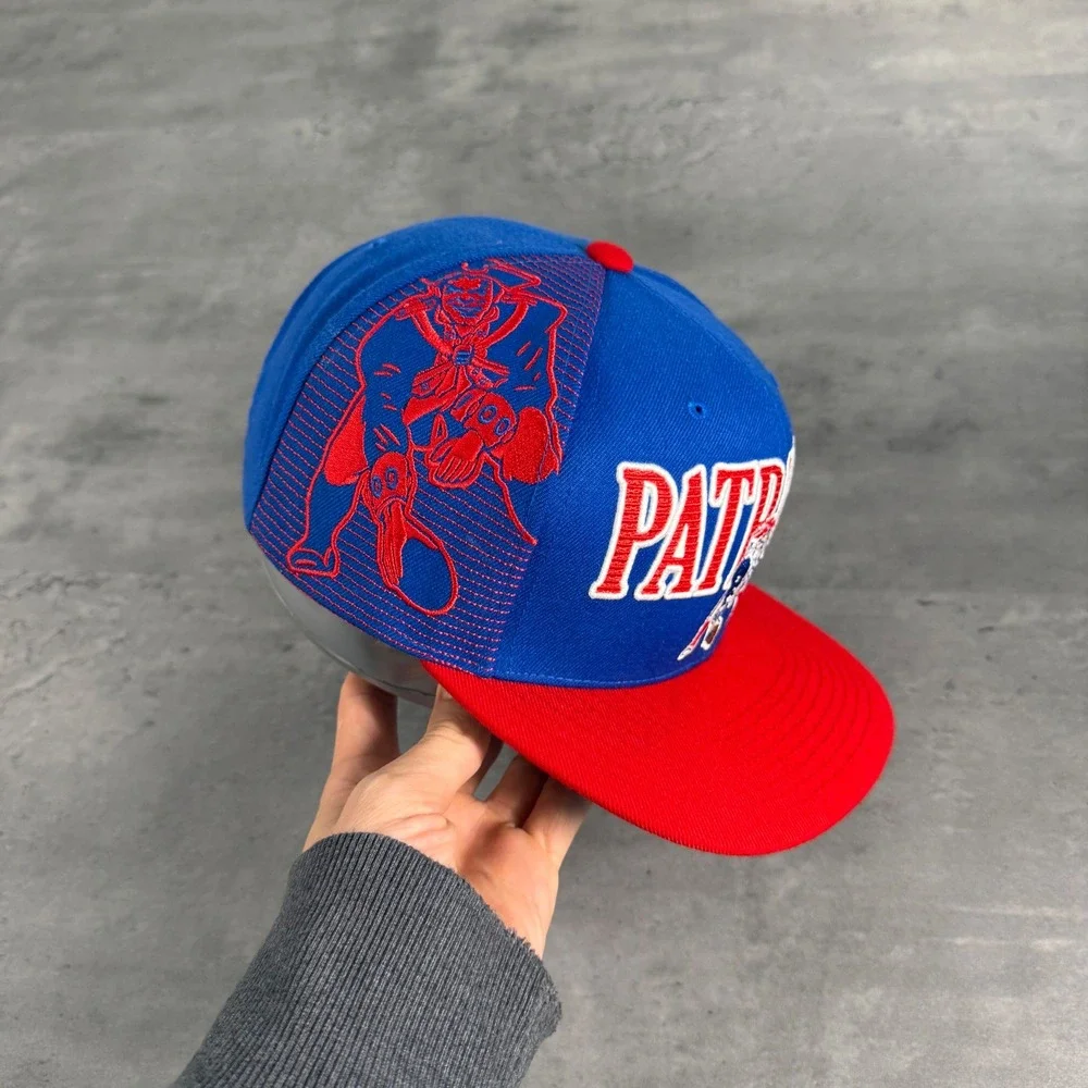 Mitchell & Ness New‎ England Patriots Snapback Hat Blue Red Shadow Laser Wool